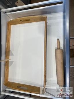 Cookware, Dishes, cutlery, Bottle Openers, wooden Serving Trays, Tea Set, Pyrex and More