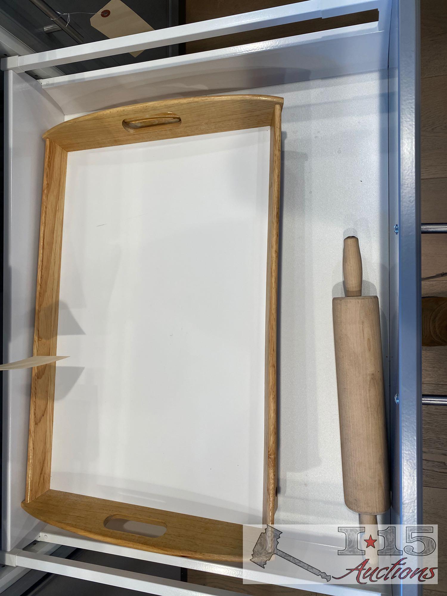 Cookware, Dishes, cutlery, Bottle Openers, wooden Serving Trays, Tea Set, Pyrex and More