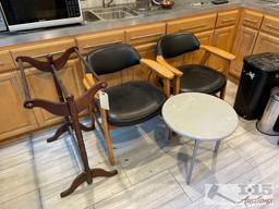 2 Chairs, Table, Clothes Drying Rack