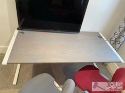 Desk With 2 Chairs And Office Chair Mat