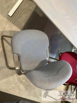 Desk With 2 Chairs And Office Chair Mat