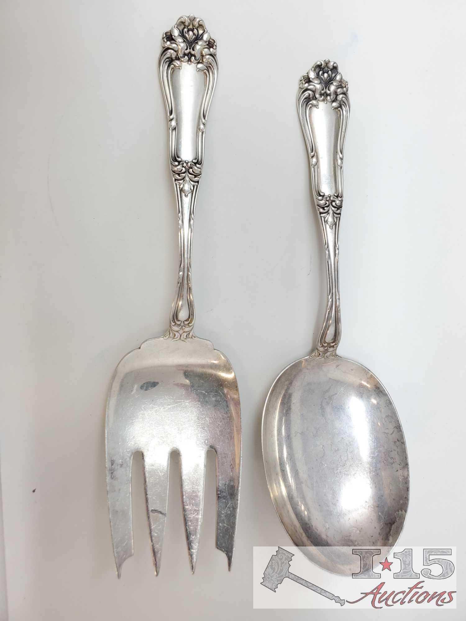Naken's Silverware Chest With Wallace Sterling Silverware And Sterling Silver Dish- 2,715.4g