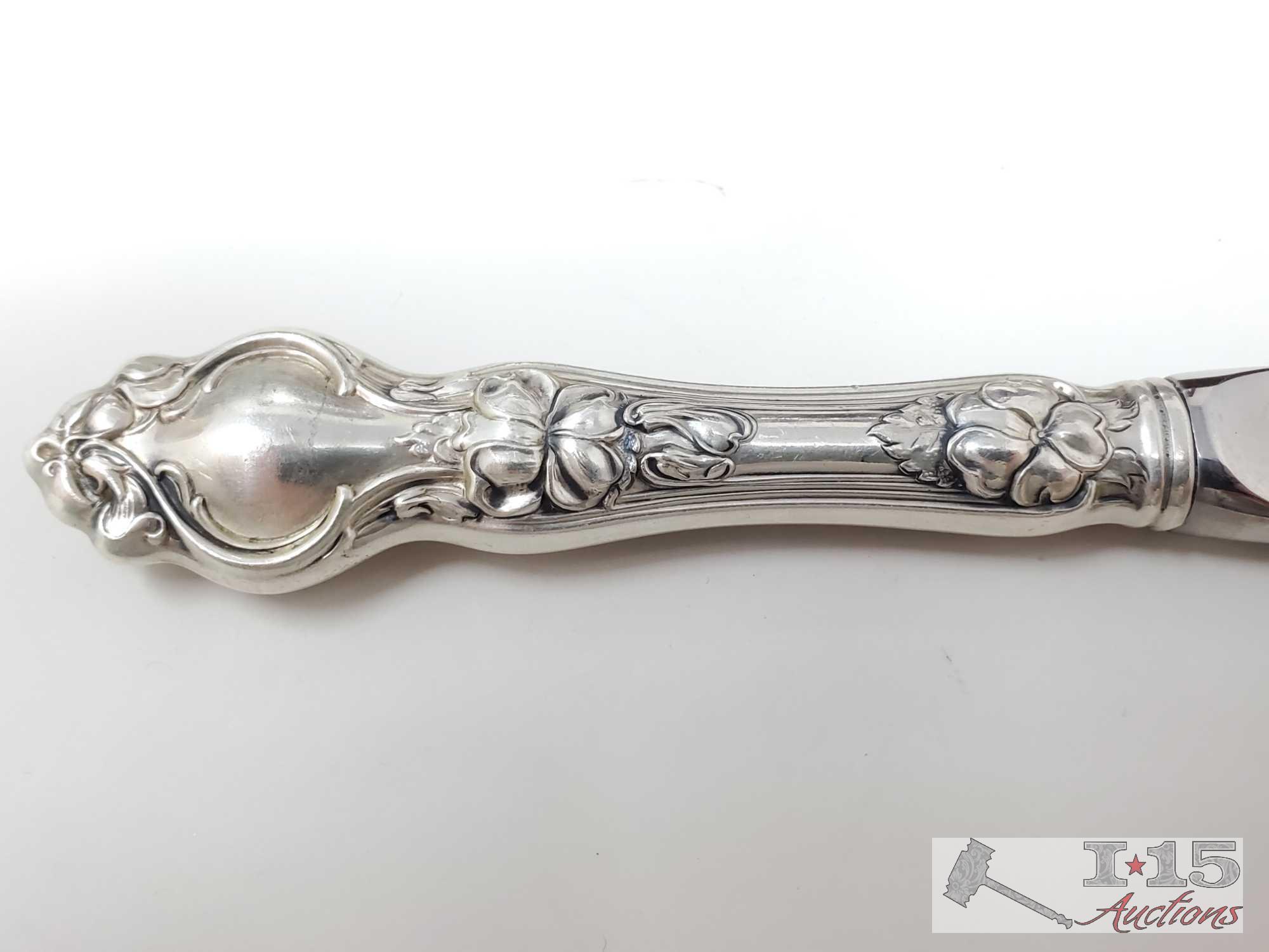 Naken's Silverware Chest With Wallace Sterling Silverware And Sterling Silver Dish- 2,715.4g