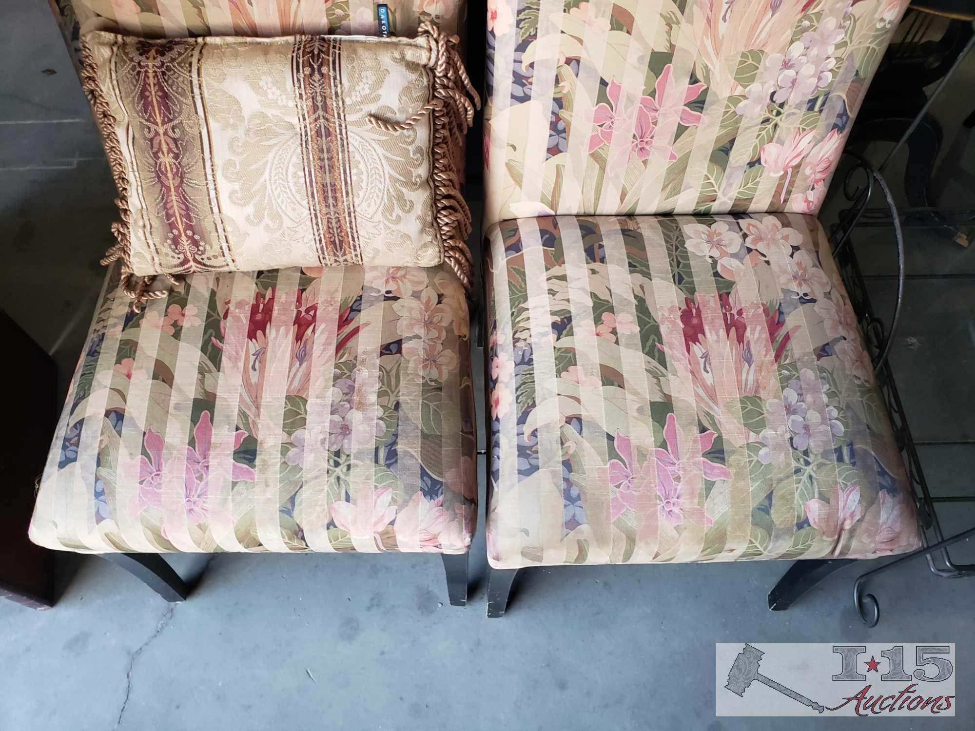 Two Cloth Chairs And Pillow