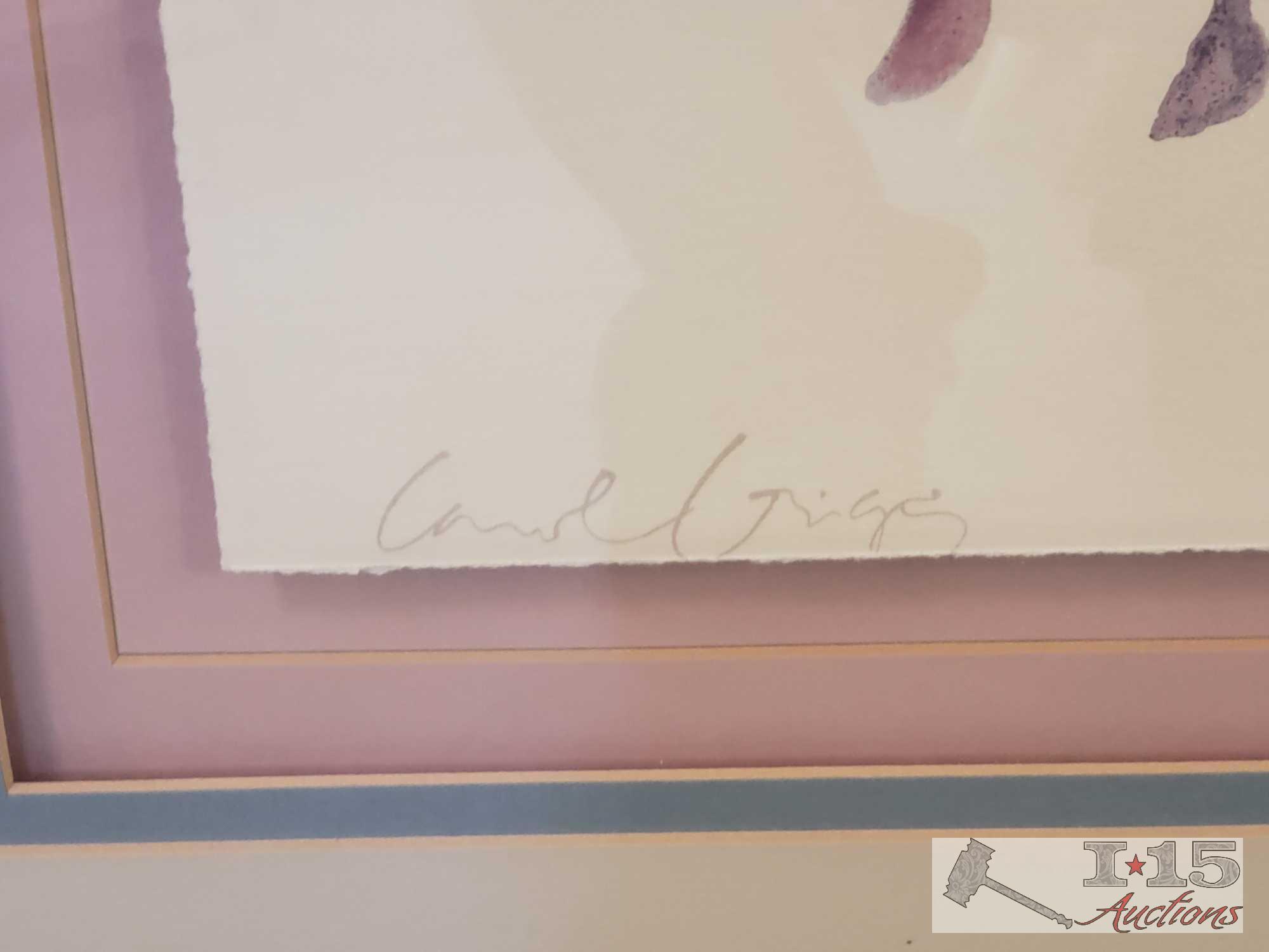 2 Framed Carol Grigg Lithographs