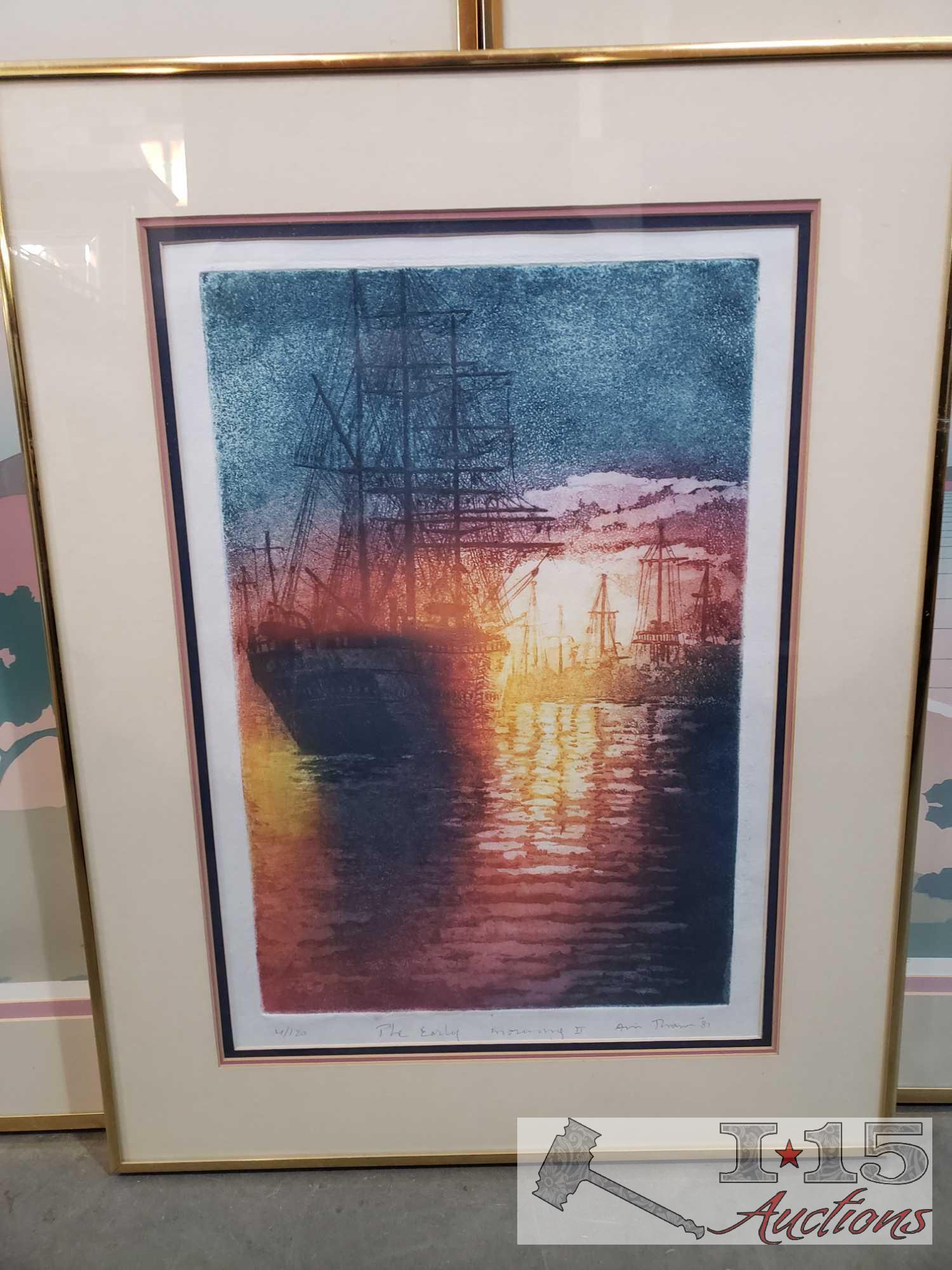 3 Framed Lithographs/Etching