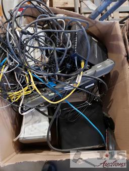 Internet Modems, Video Game Controllers, Miscellaneous Charging cables, DVD Players, and more