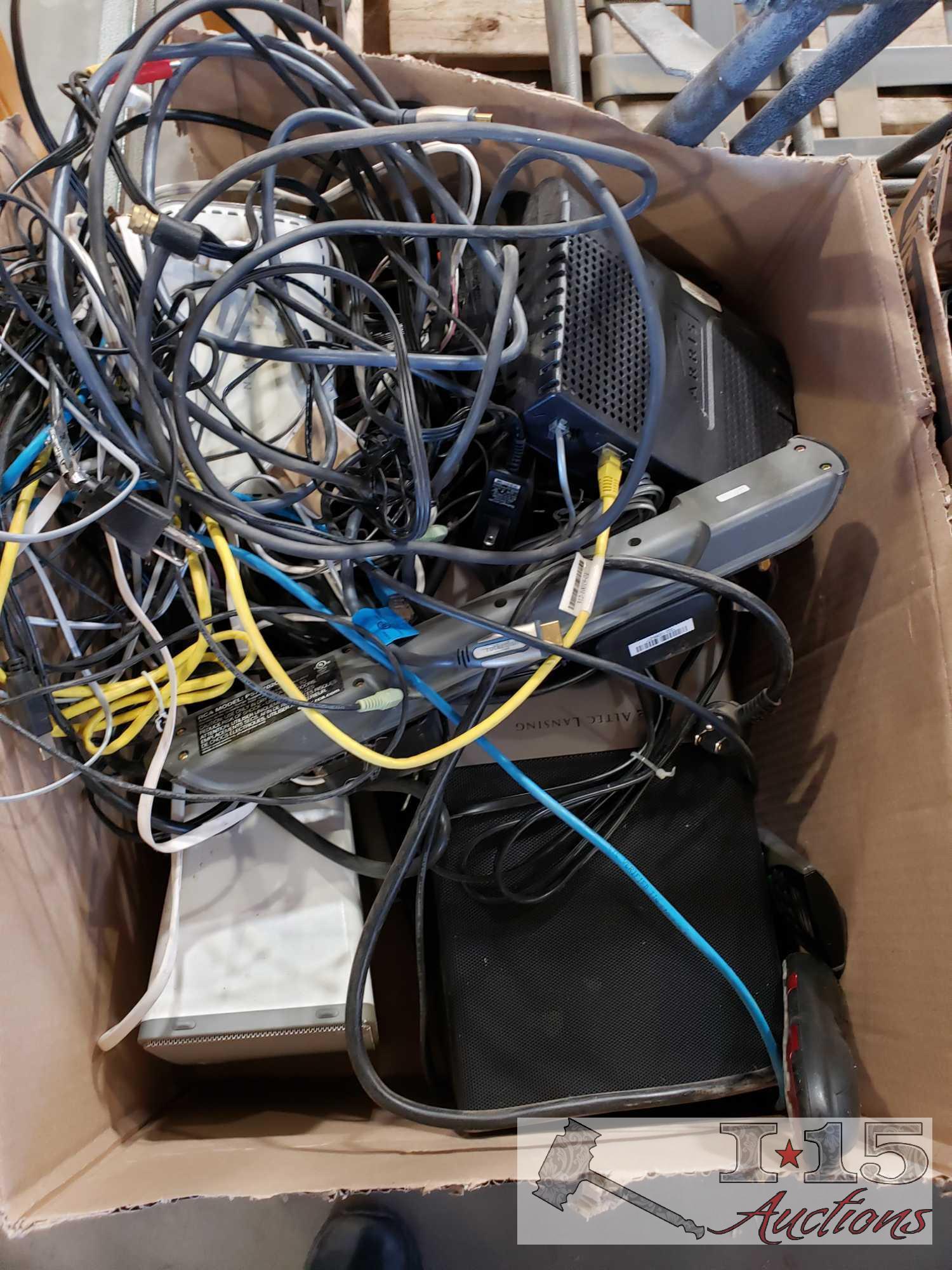 Internet Modems, Video Game Controllers, Miscellaneous Charging cables, DVD Players, and more