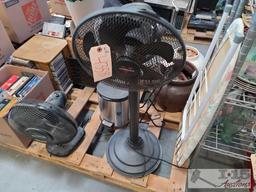 Fans. Trash Can. Ironing Board