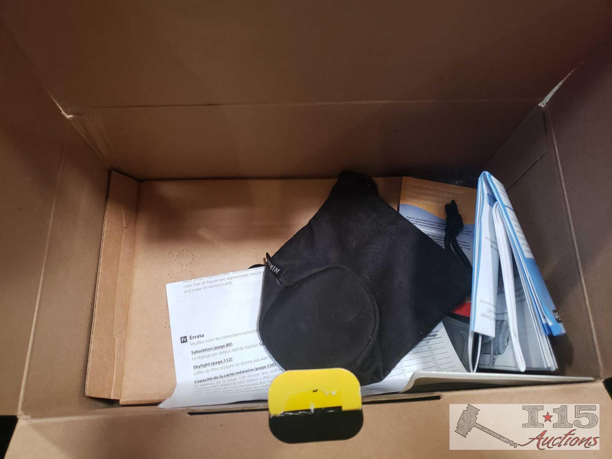 Nikon D80 Camera with 2 Lenses, Flash Attachment, and Original Box