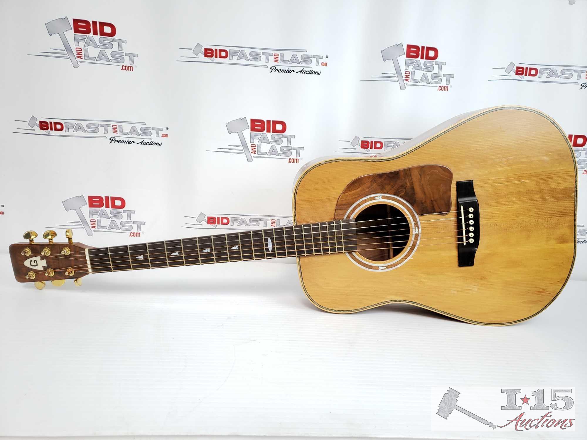 1985 Handmade Arrowhead Acoustic Guitar with Hard Case