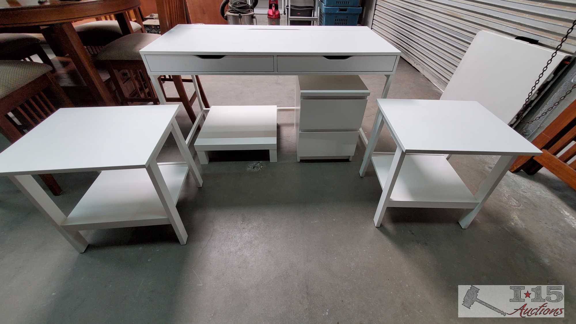 Ikea Desk, Drawer, End Tables, And More