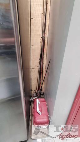 Fishing Poles And 2 Tackle Boxes