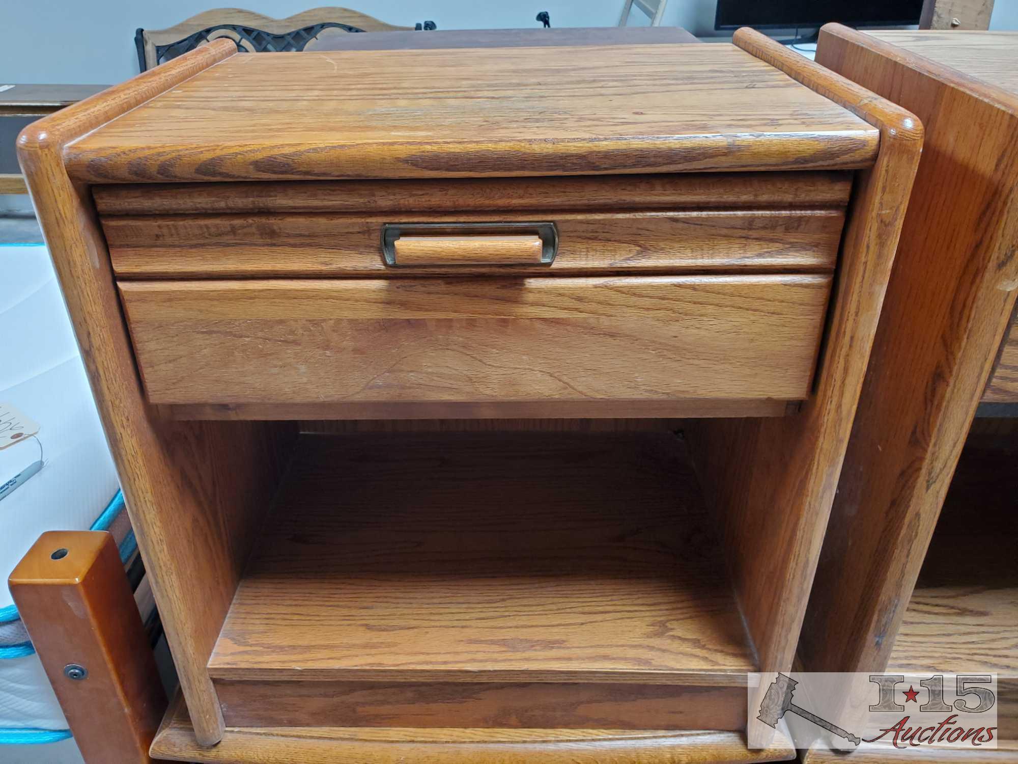 Two Sets Of Wooden Night Stands