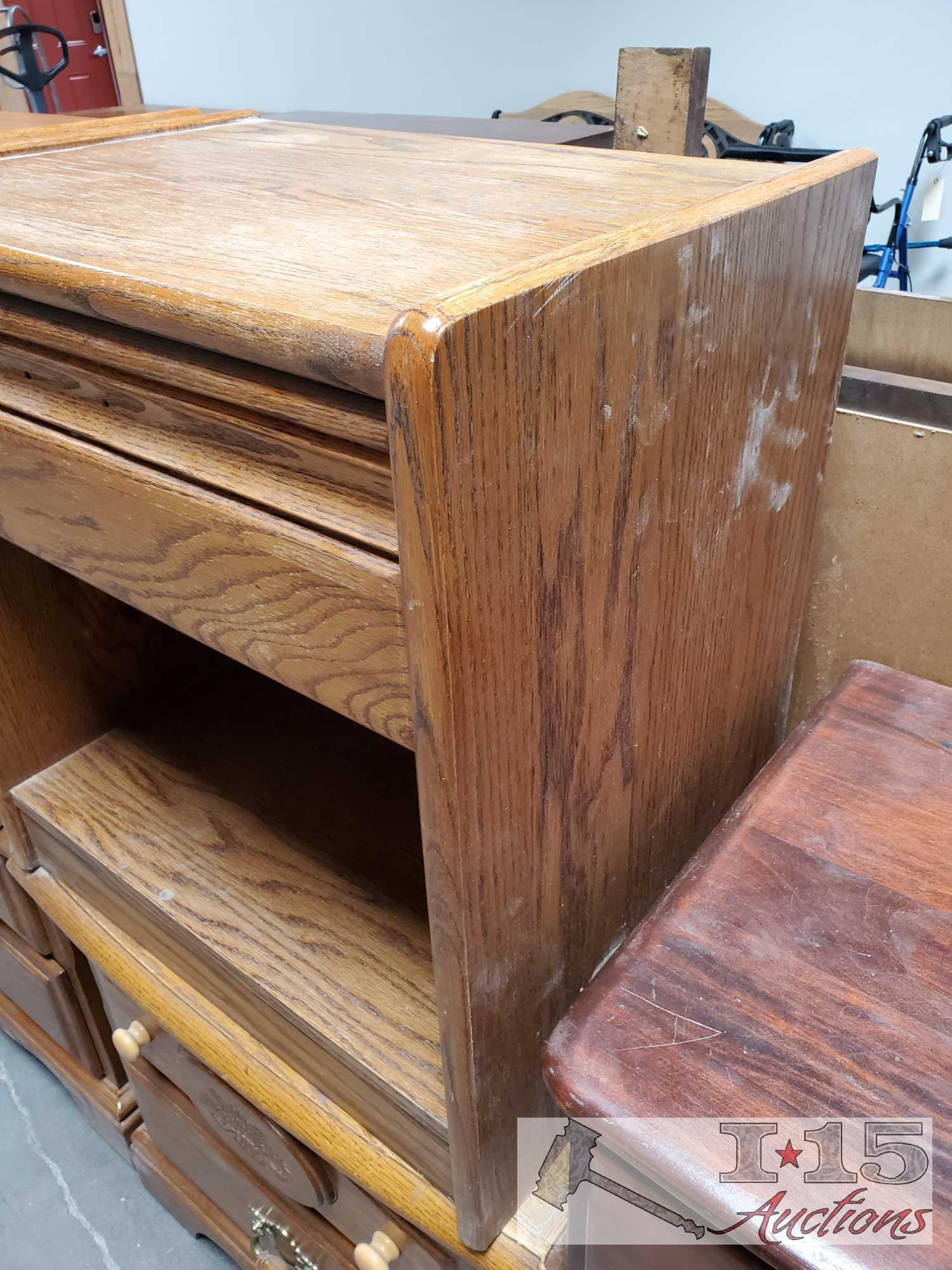 Two Sets Of Wooden Night Stands