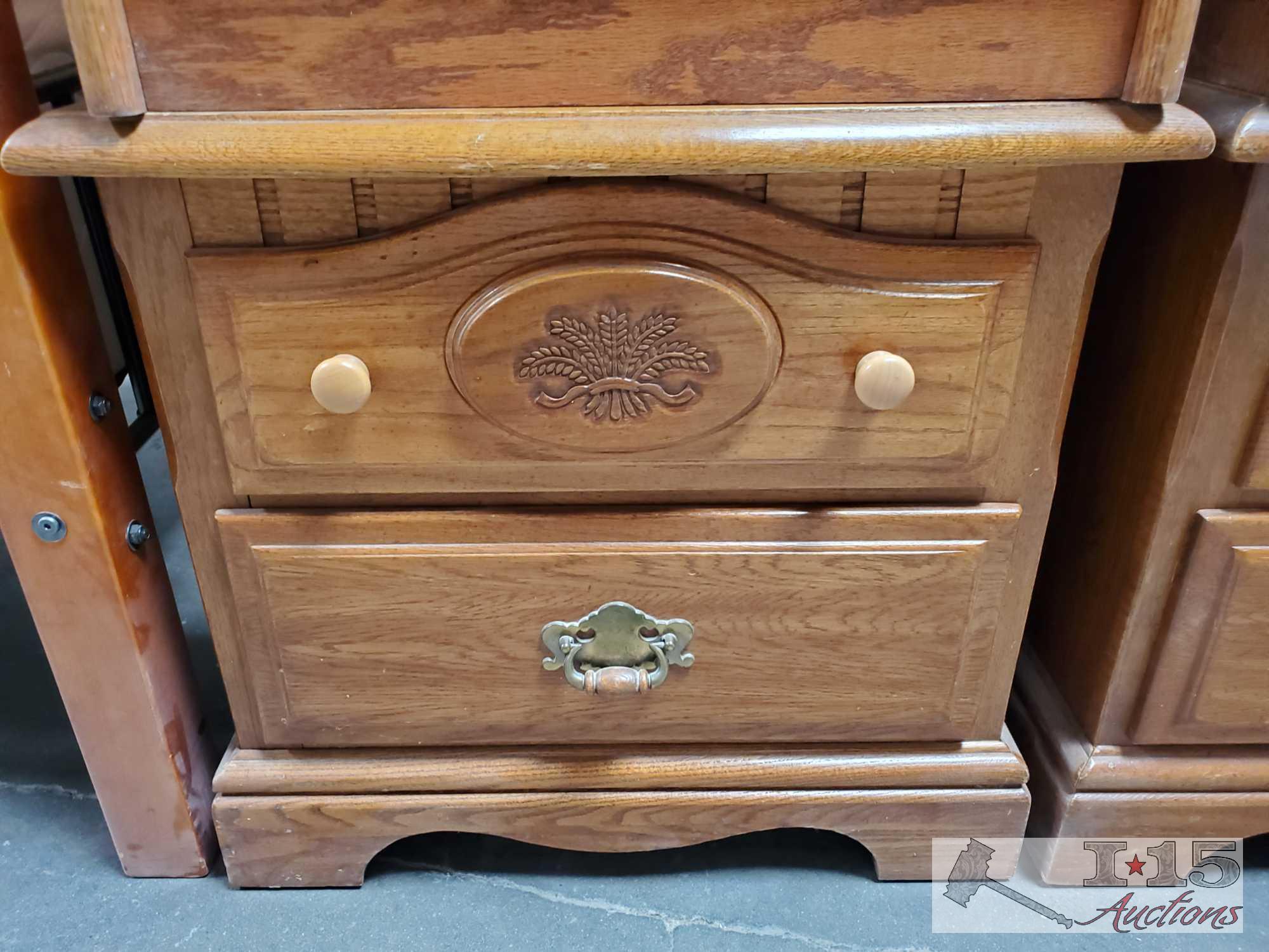Two Sets Of Wooden Night Stands