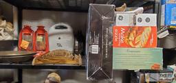2 Lanterns, Electric Griddle, Double Burner, Toast Master, Antique Spoon Display, and More