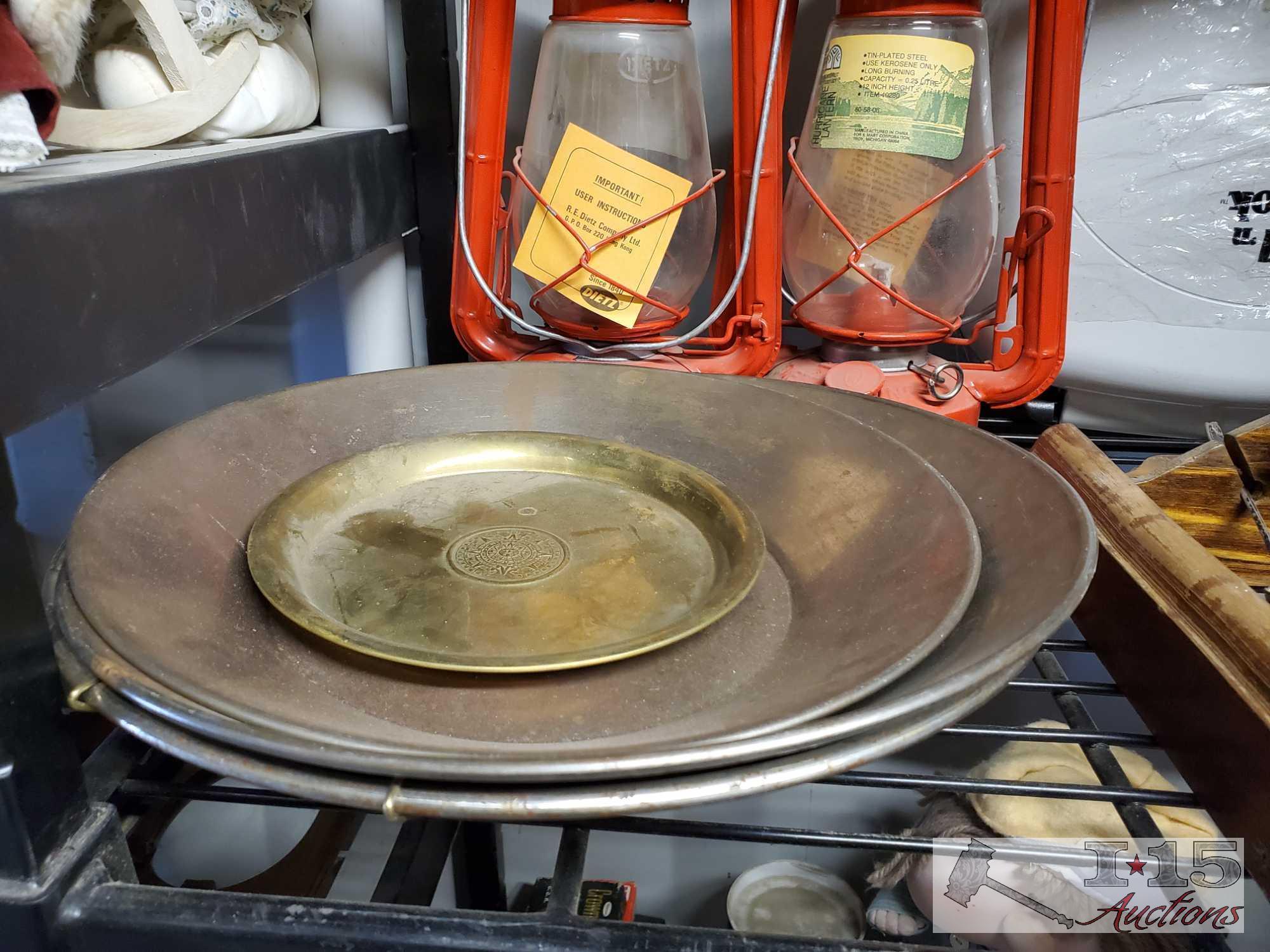 2 Lanterns, Electric Griddle, Double Burner, Toast Master, Antique Spoon Display, and More