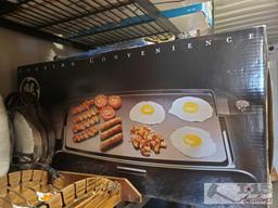 2 Lanterns, Electric Griddle, Double Burner, Toast Master, Antique Spoon Display, and More