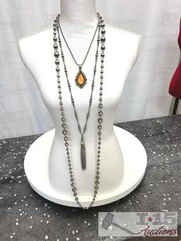 Native American J. Feeney Spiny Oyster Sterling Silver Pendent Complete with Semi Precious Stones