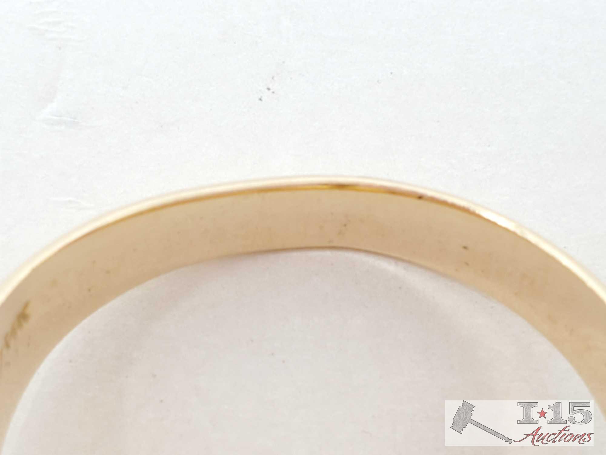 14k Gold Ring with 1g Fine Gold Bar 999.9 6.7g with Certificate