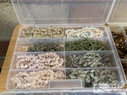 12 Organizers Full of Stringed Stones of Various Colors