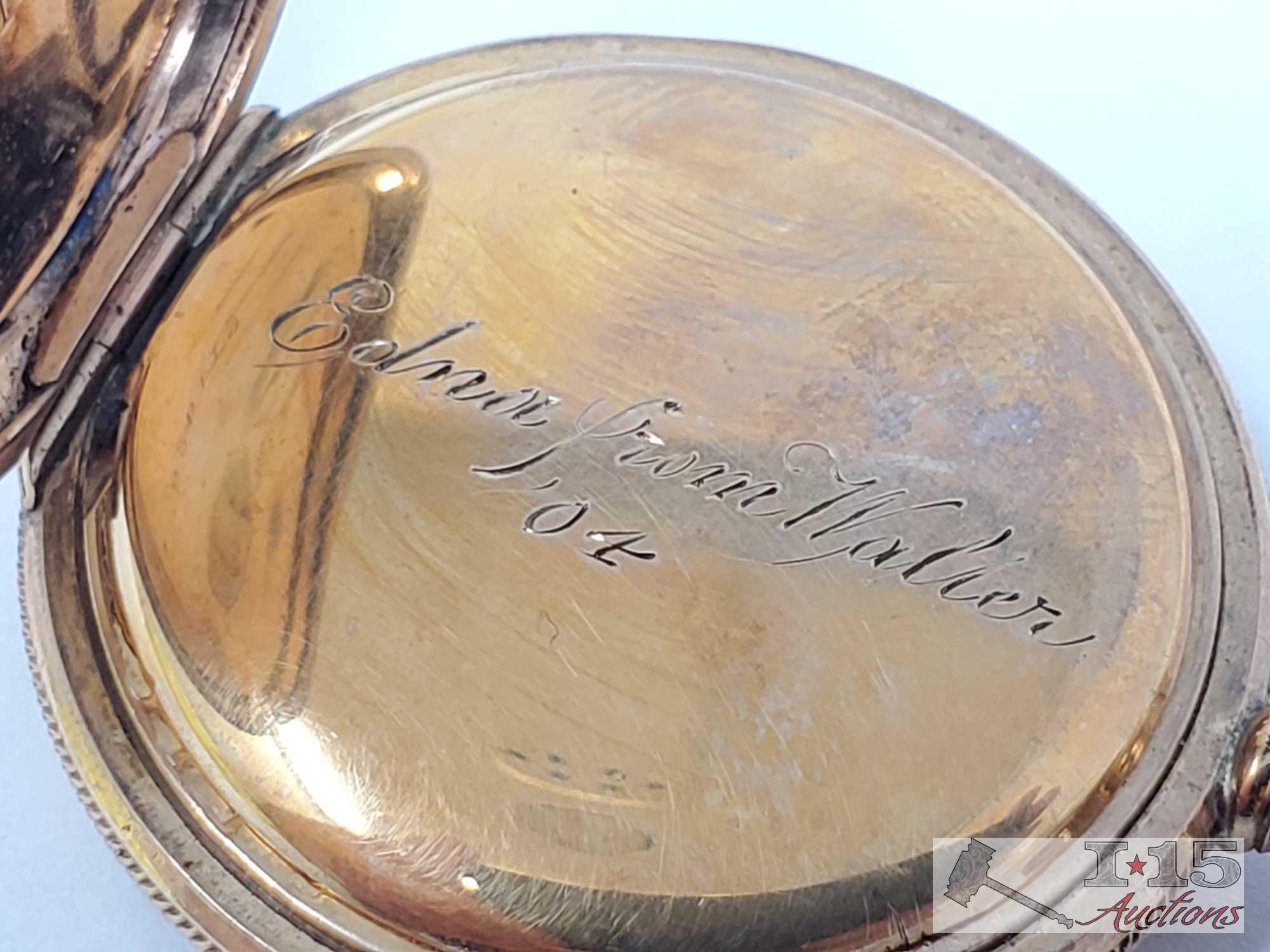 Waltham Engraved Pocket Watch And Dax Pocket Watch