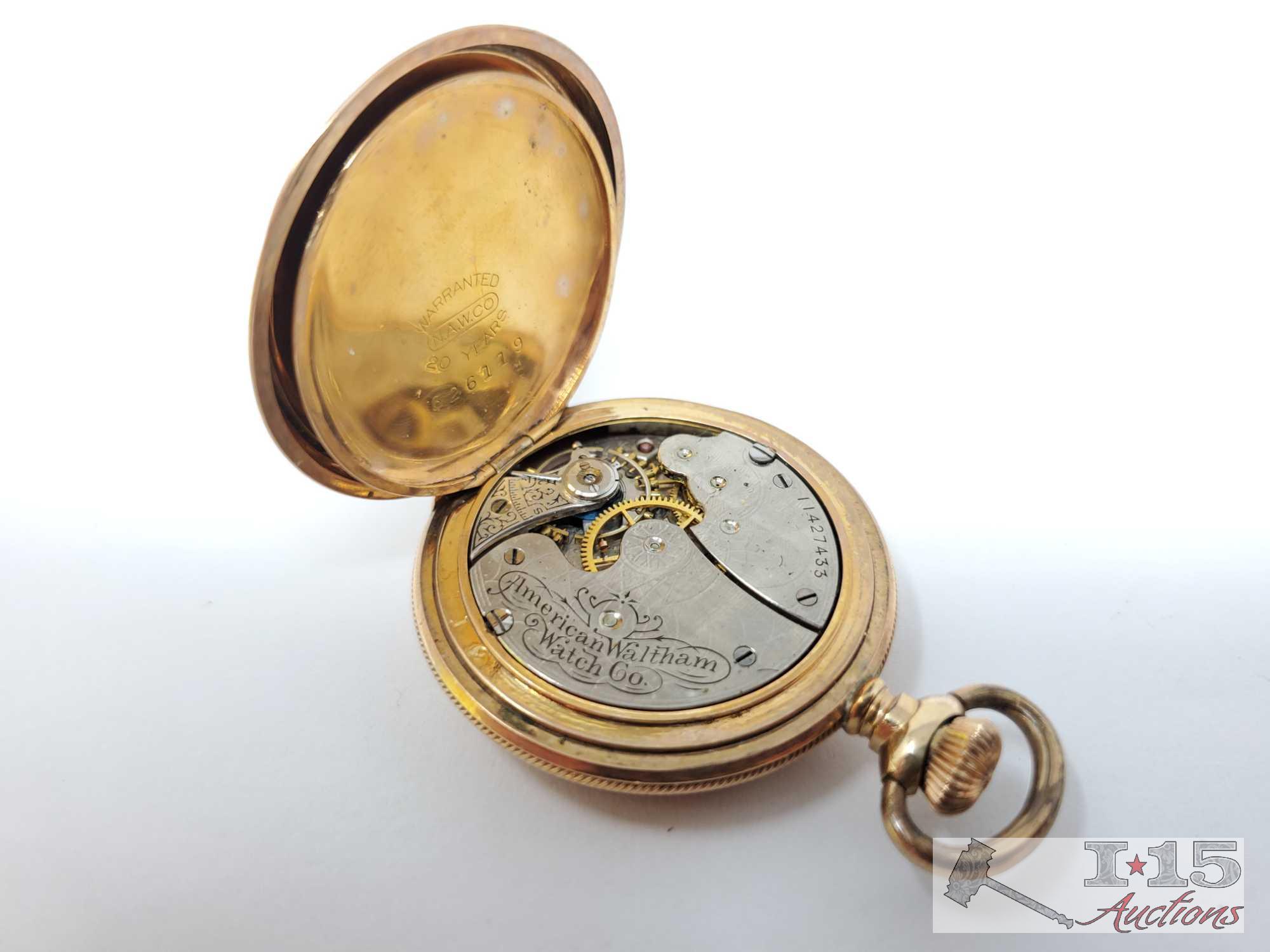 Waltham Engraved Pocket Watch And Dax Pocket Watch
