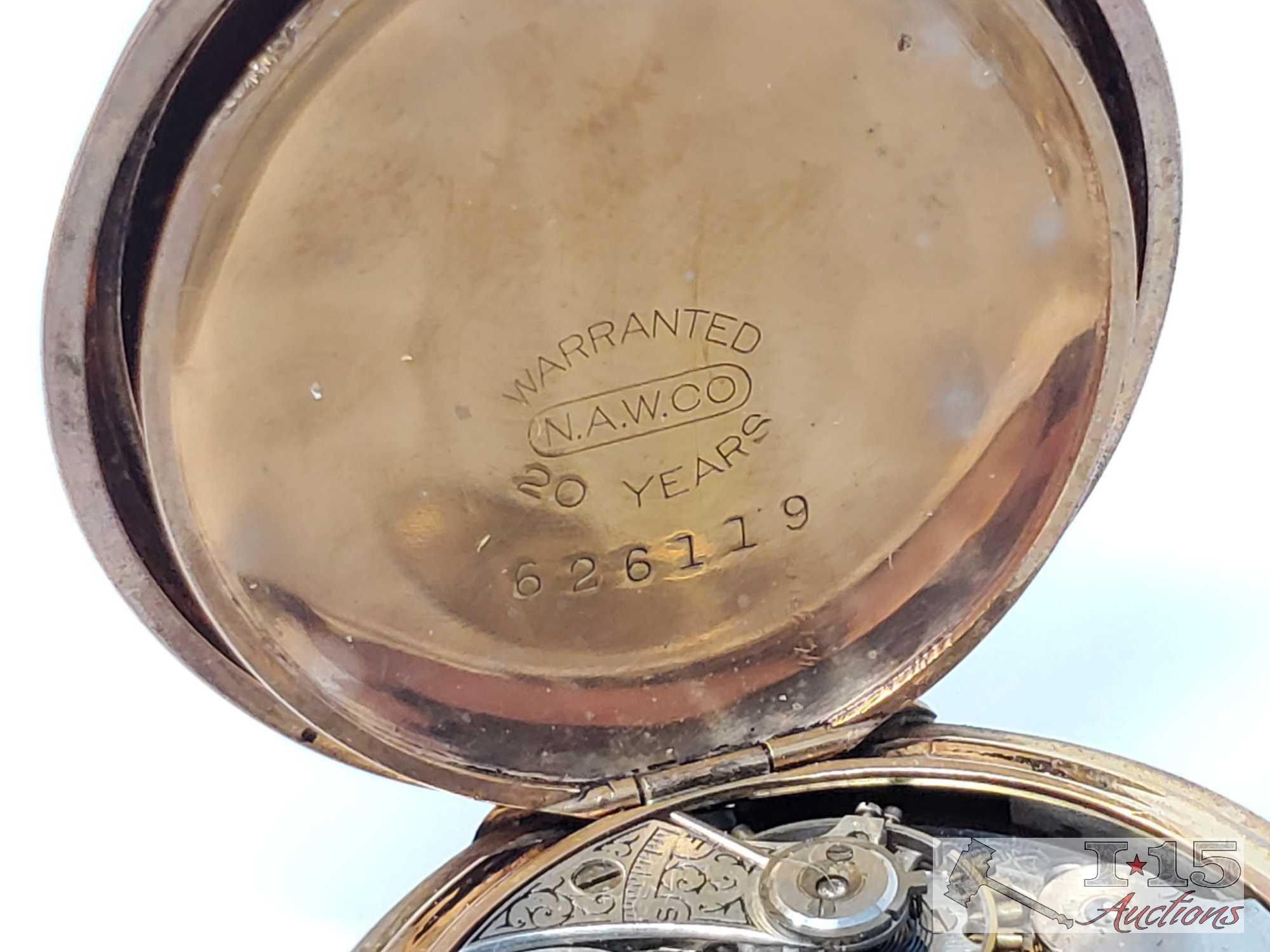Waltham Engraved Pocket Watch And Dax Pocket Watch