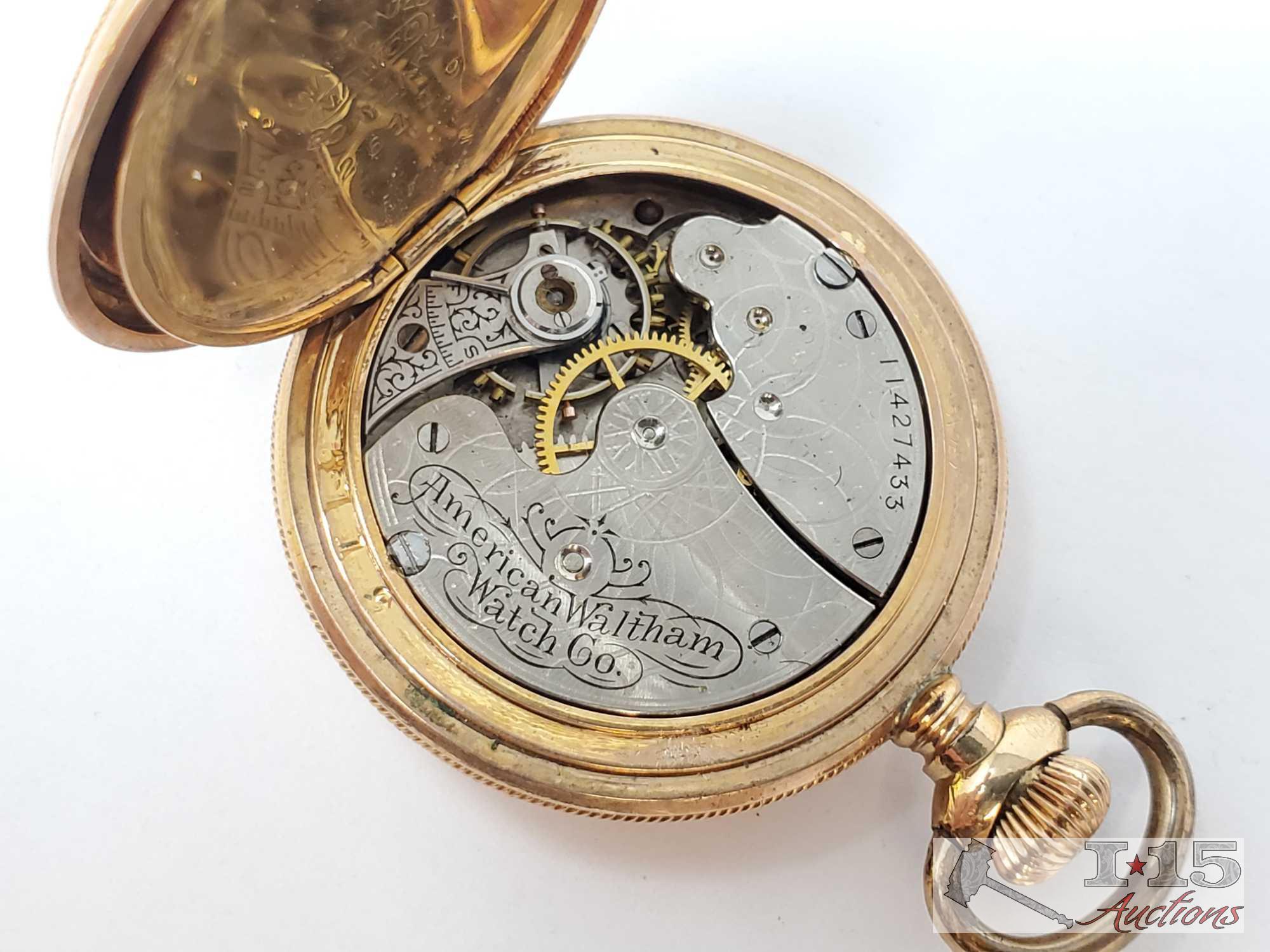 Waltham Engraved Pocket Watch And Dax Pocket Watch