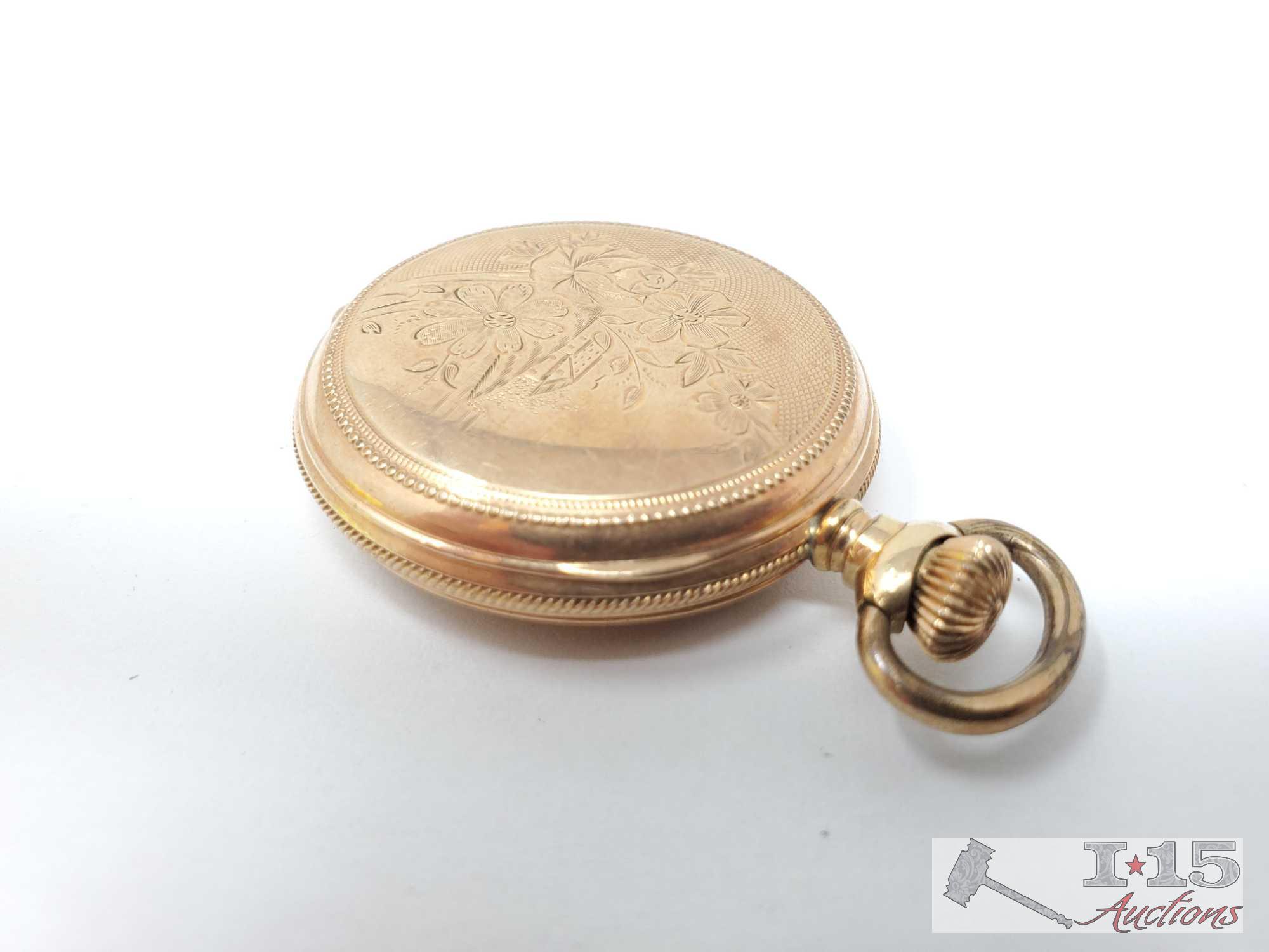 Waltham Engraved Pocket Watch And Dax Pocket Watch