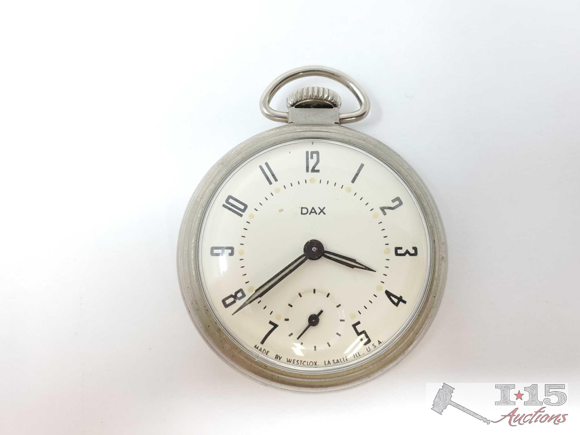 Waltham Engraved Pocket Watch And Dax Pocket Watch