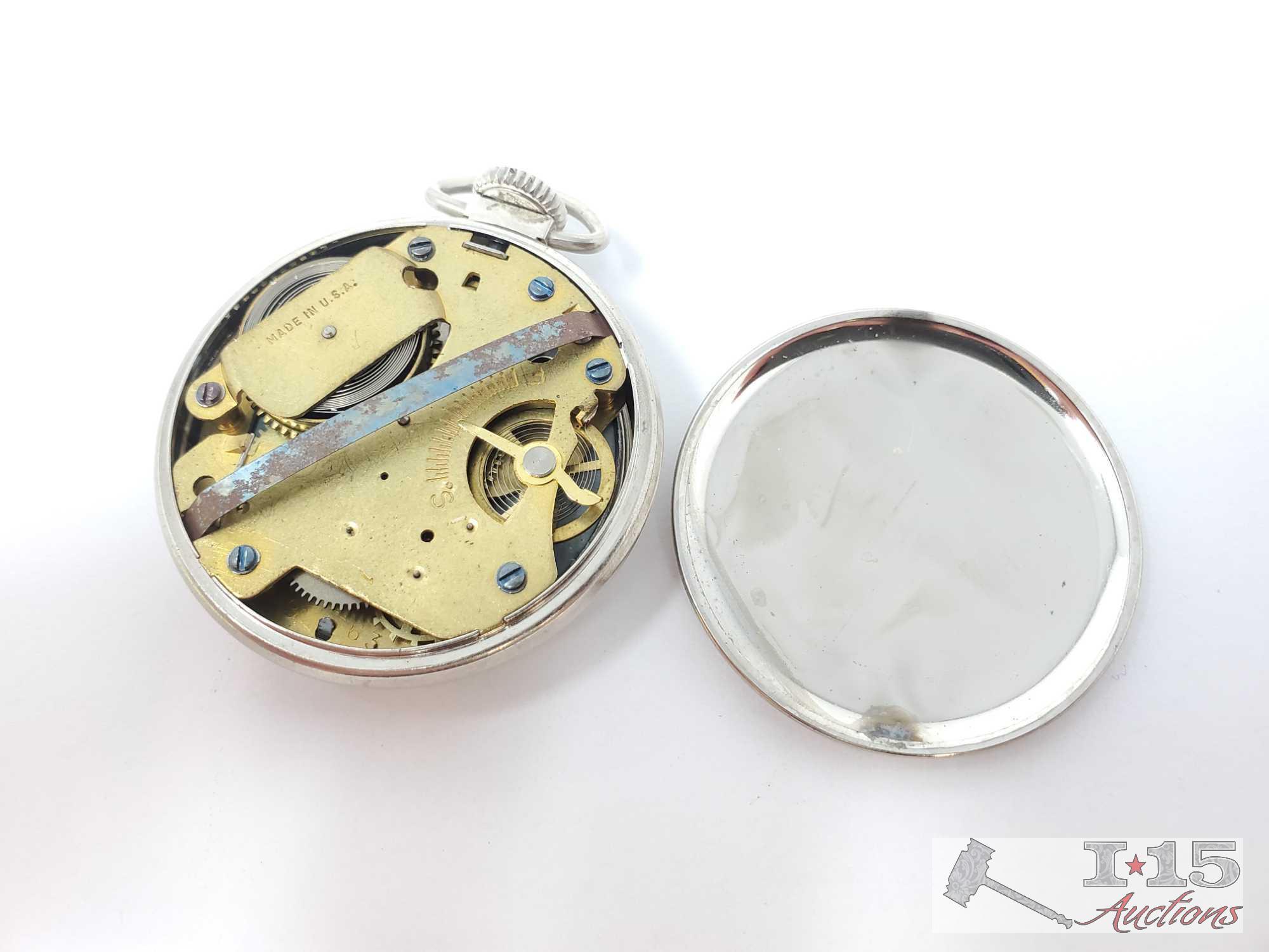 Waltham Engraved Pocket Watch And Dax Pocket Watch