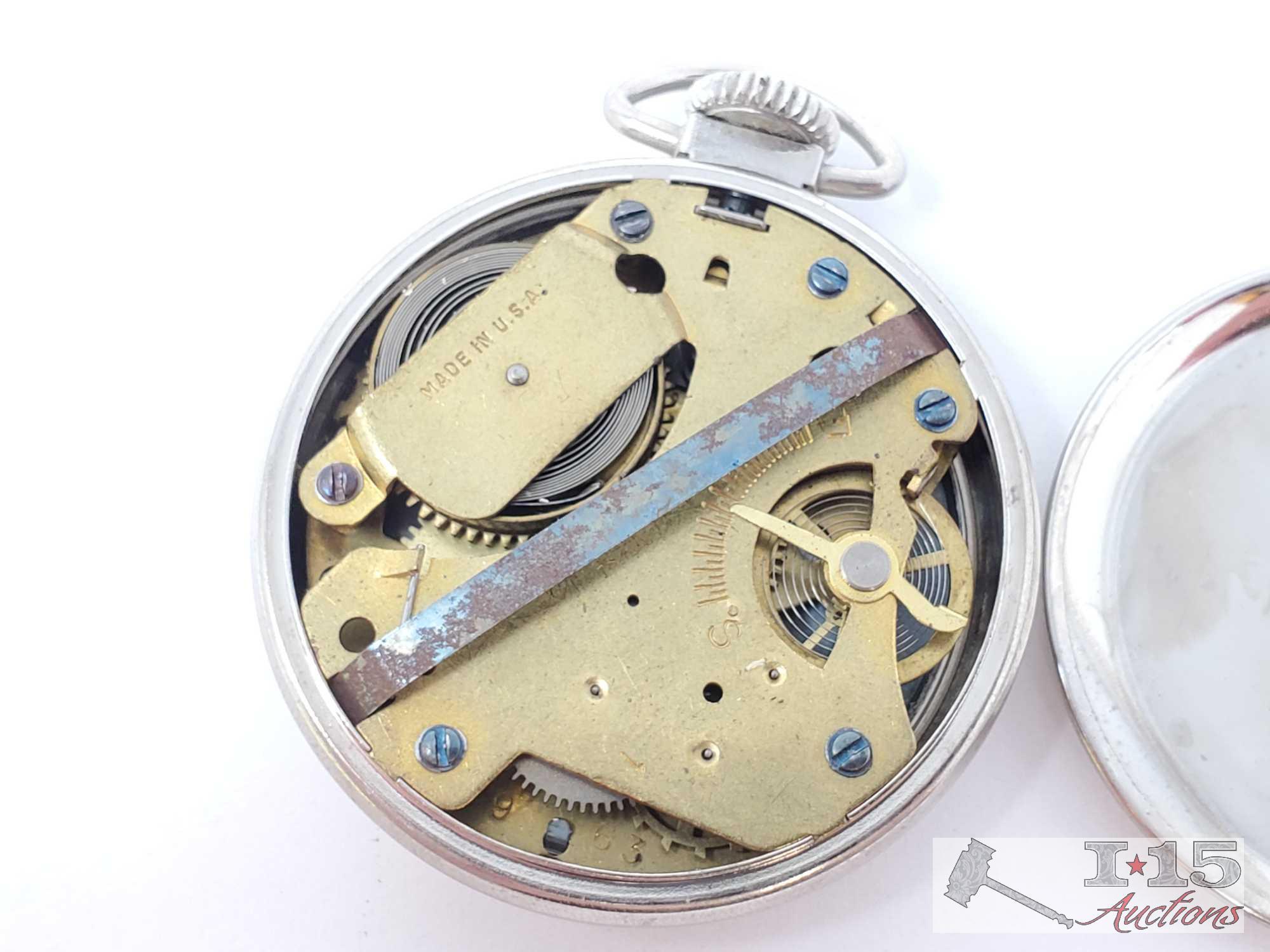 Waltham Engraved Pocket Watch And Dax Pocket Watch