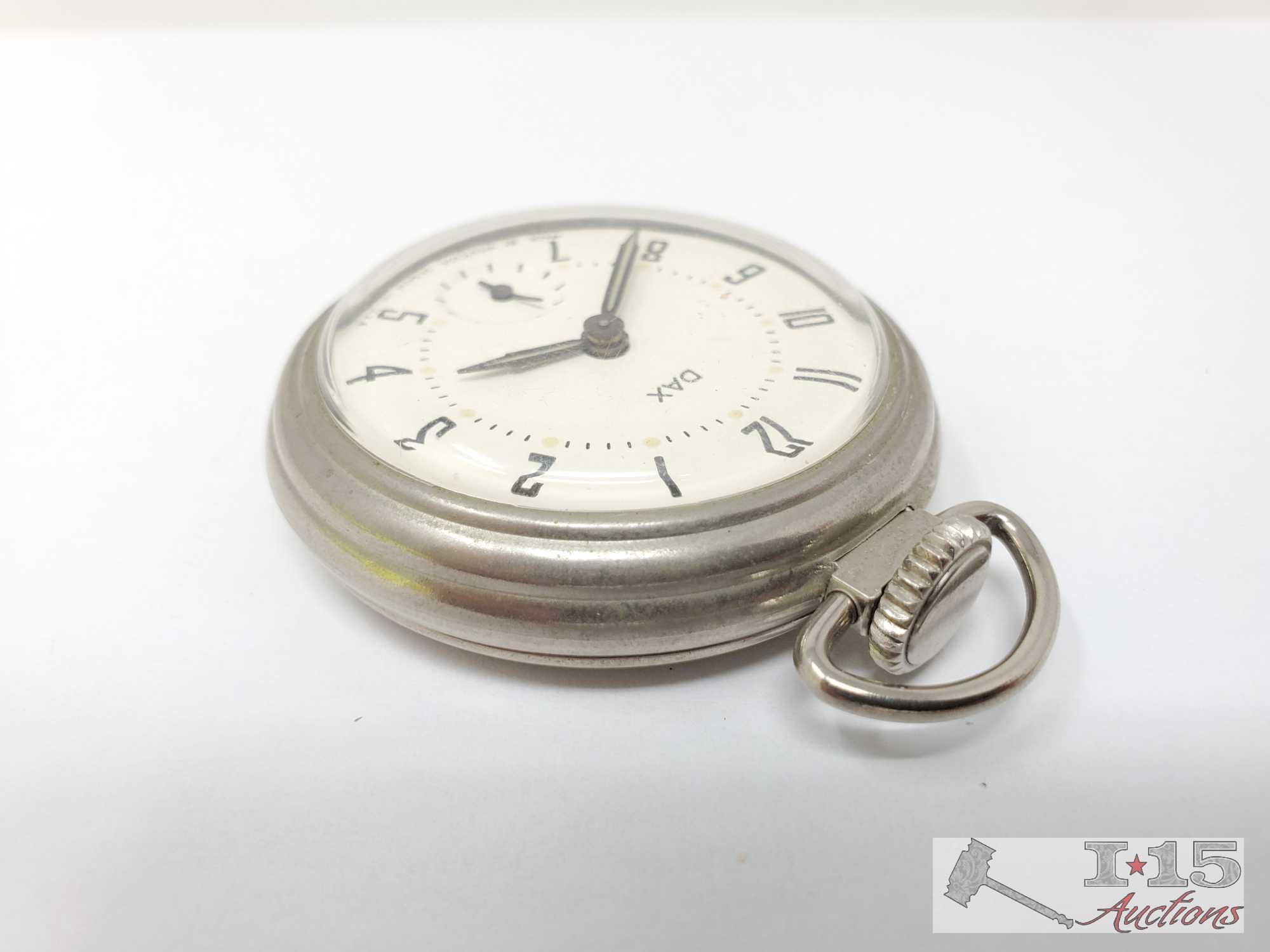 Waltham Engraved Pocket Watch And Dax Pocket Watch