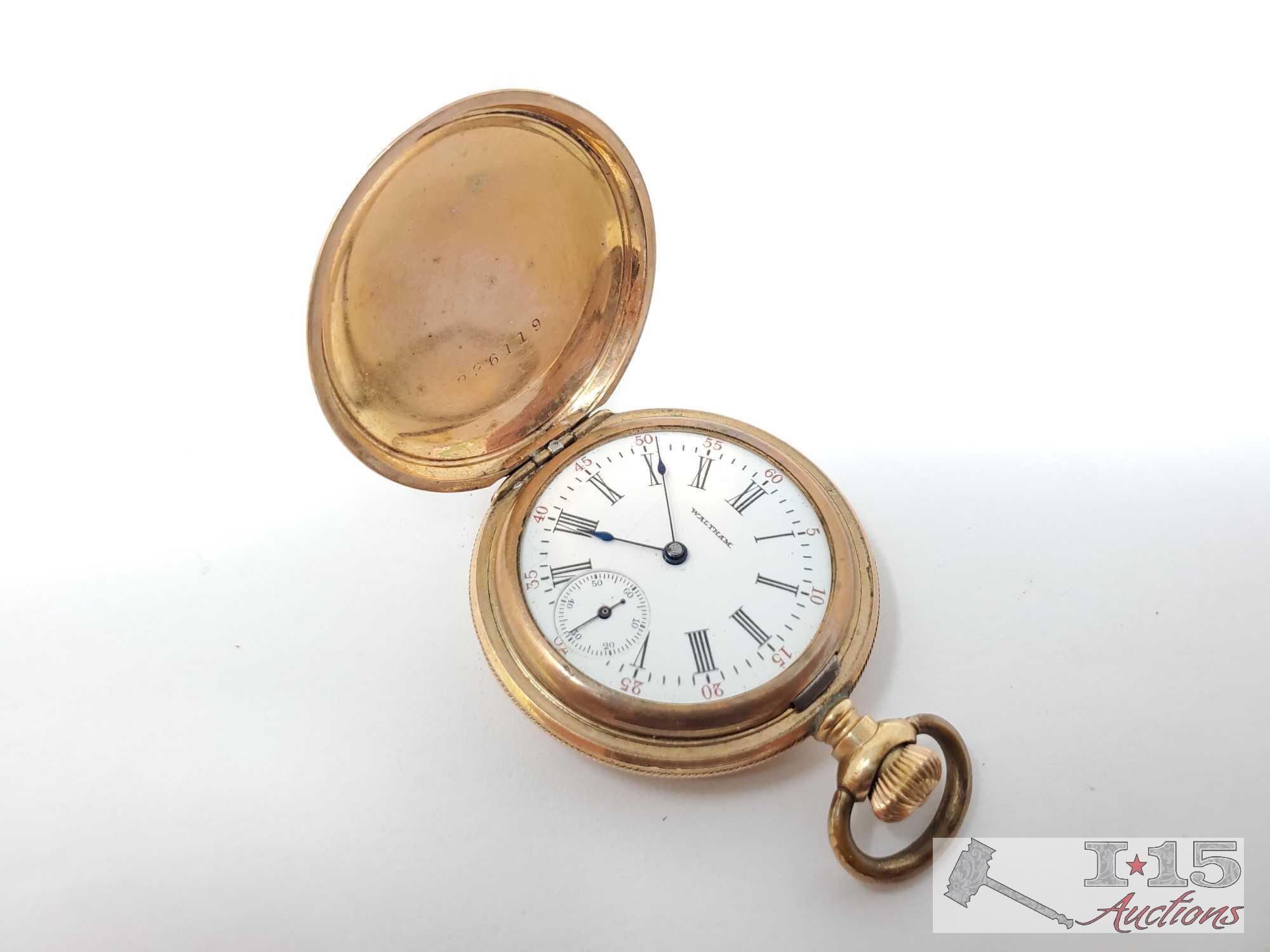 Waltham Engraved Pocket Watch And Dax Pocket Watch