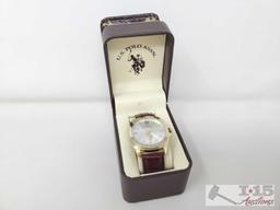 NEW! U.S. Polo Assn. Watch In Original Box And Foreign Currency