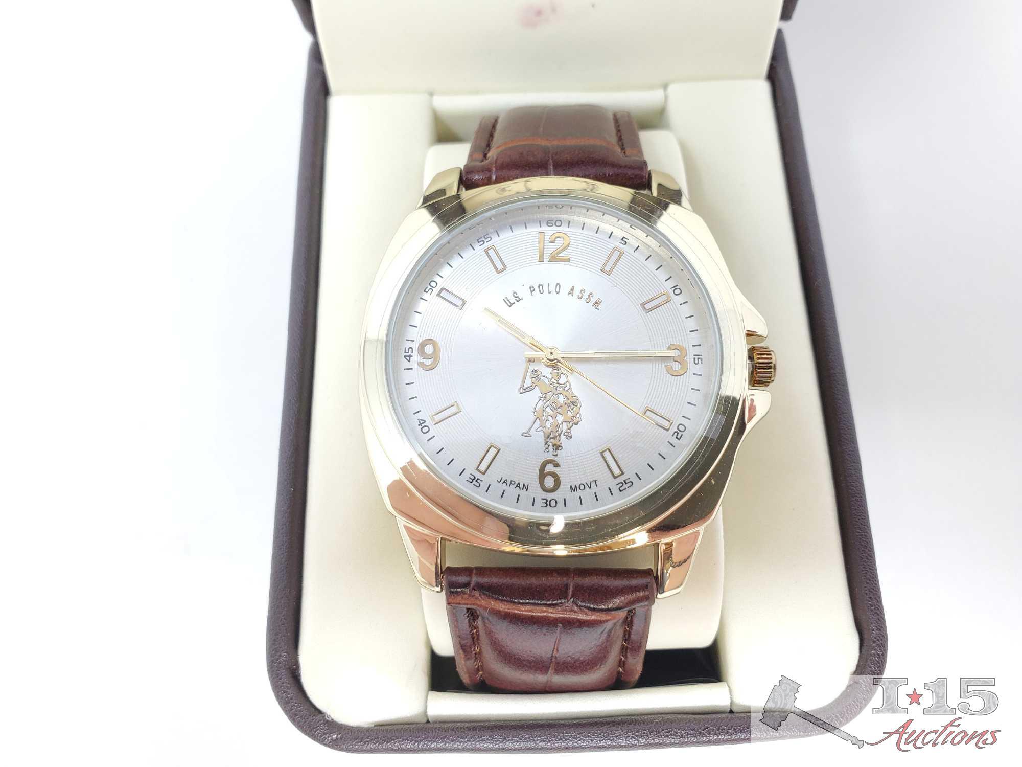 NEW! U.S. Polo Assn. Watch In Original Box And Foreign Currency