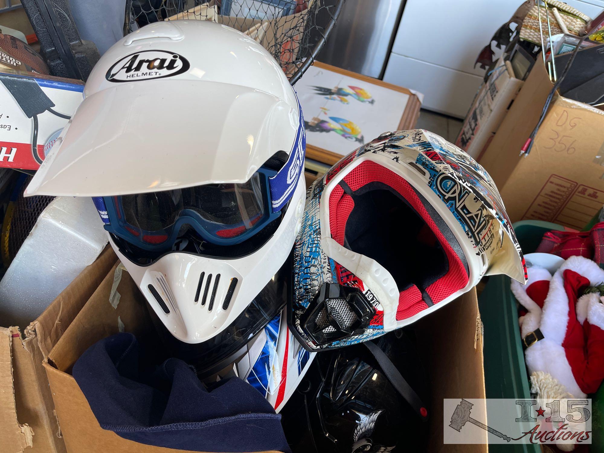 Motorcycle Helmets , Motorcycle Gloves , Fishing Net and other Out Door Items
