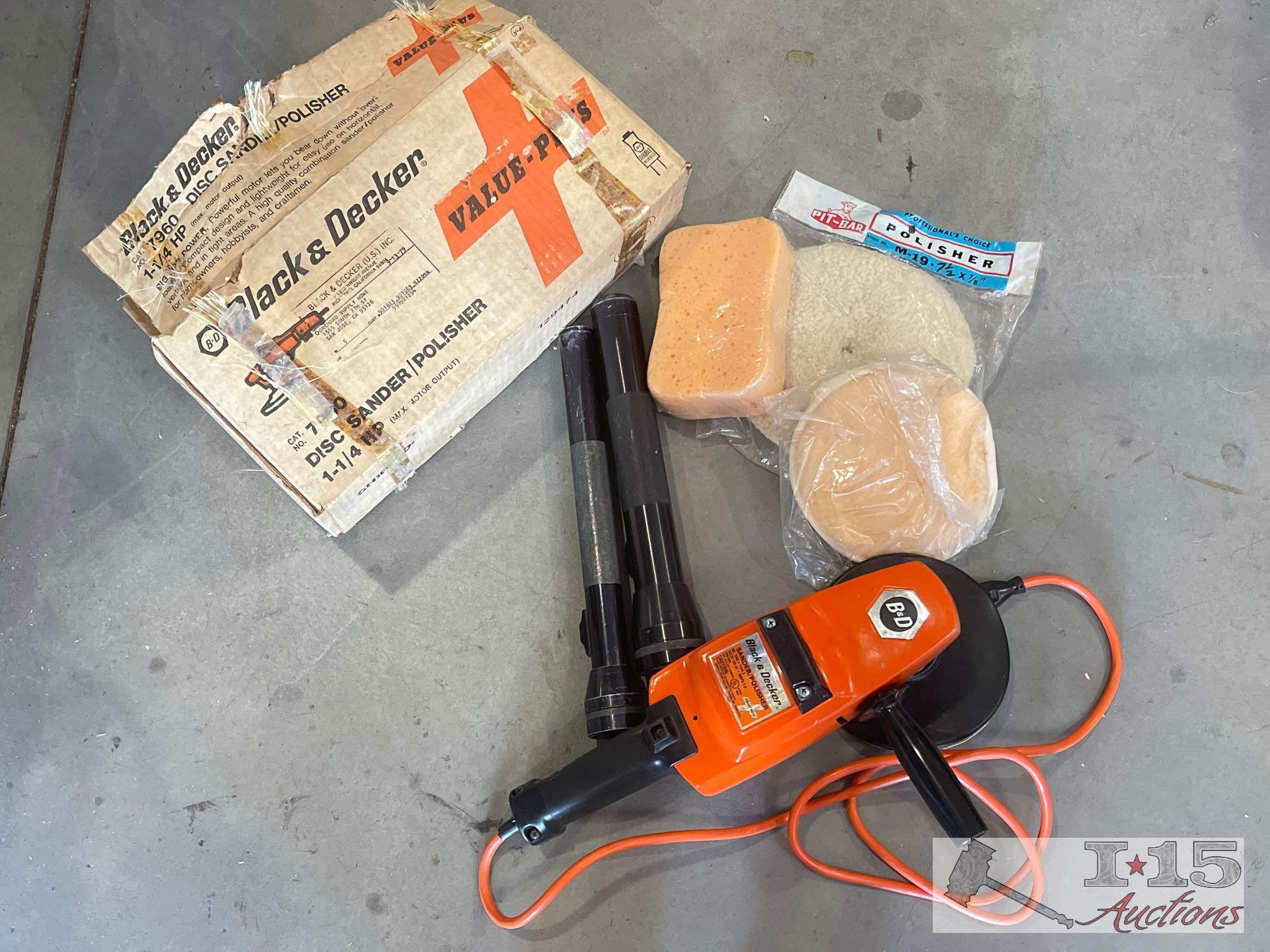 Pad Sander, Sander/Polisher, Tape Measure, Flashlights, Drexel Kit And More!