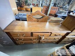 Wooden Dresser With Mirror And 3 Side Tables/Nightstands