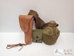 Holster, Canteens, Magazine Holder and Field Pack