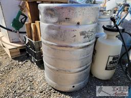 (2) 15.5 U.S. Gallon Beer Kegs, Carbon Dioxide Tank and Multi-Purpose Sprayer