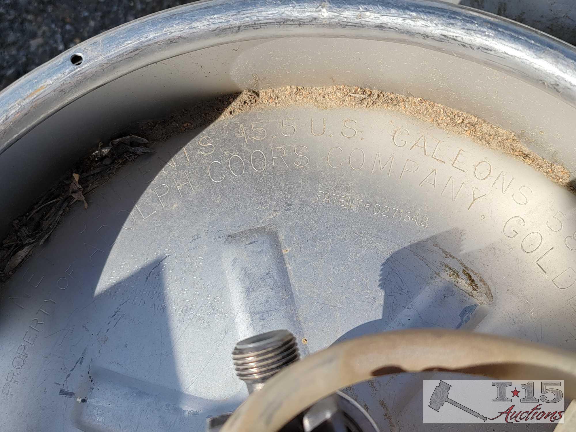 (2) 15.5 U.S. Gallon Beer Kegs, Carbon Dioxide Tank and Multi-Purpose Sprayer