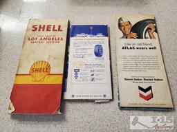 Vintage Chevron, 76 Union, and Shell Maps