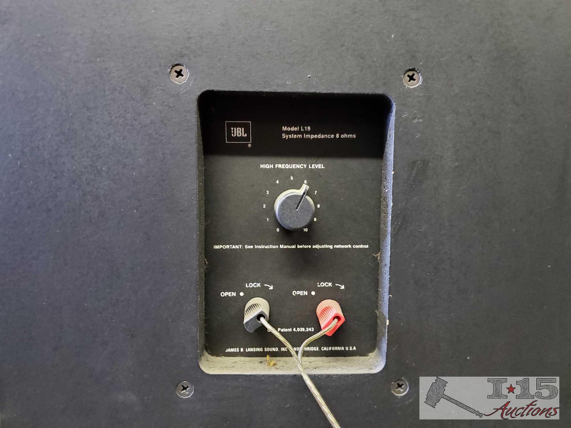 2 JBL L19 System Impedence 8 Ohms Speakers