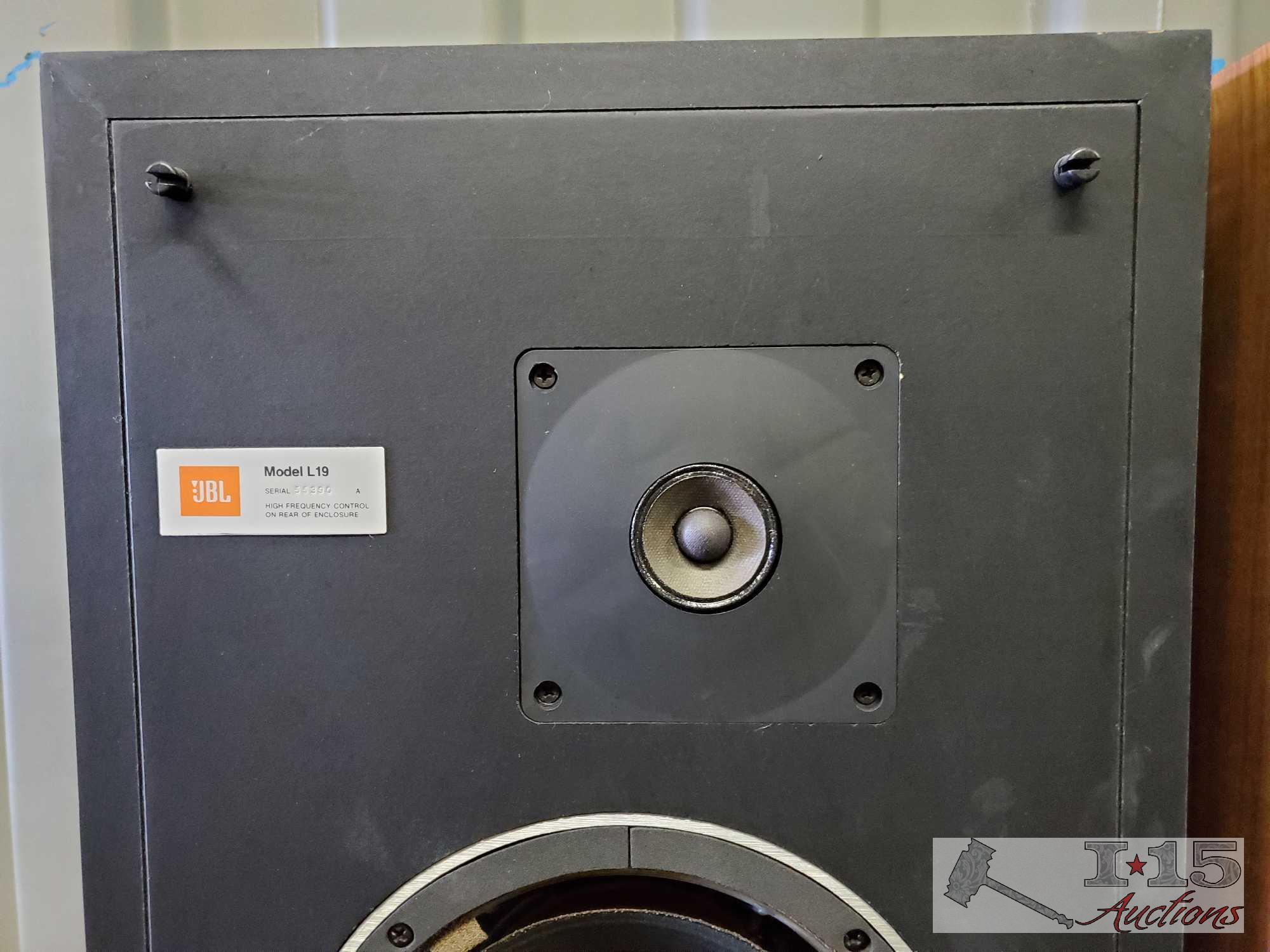 2 JBL L19 System Impedence 8 Ohms Speakers