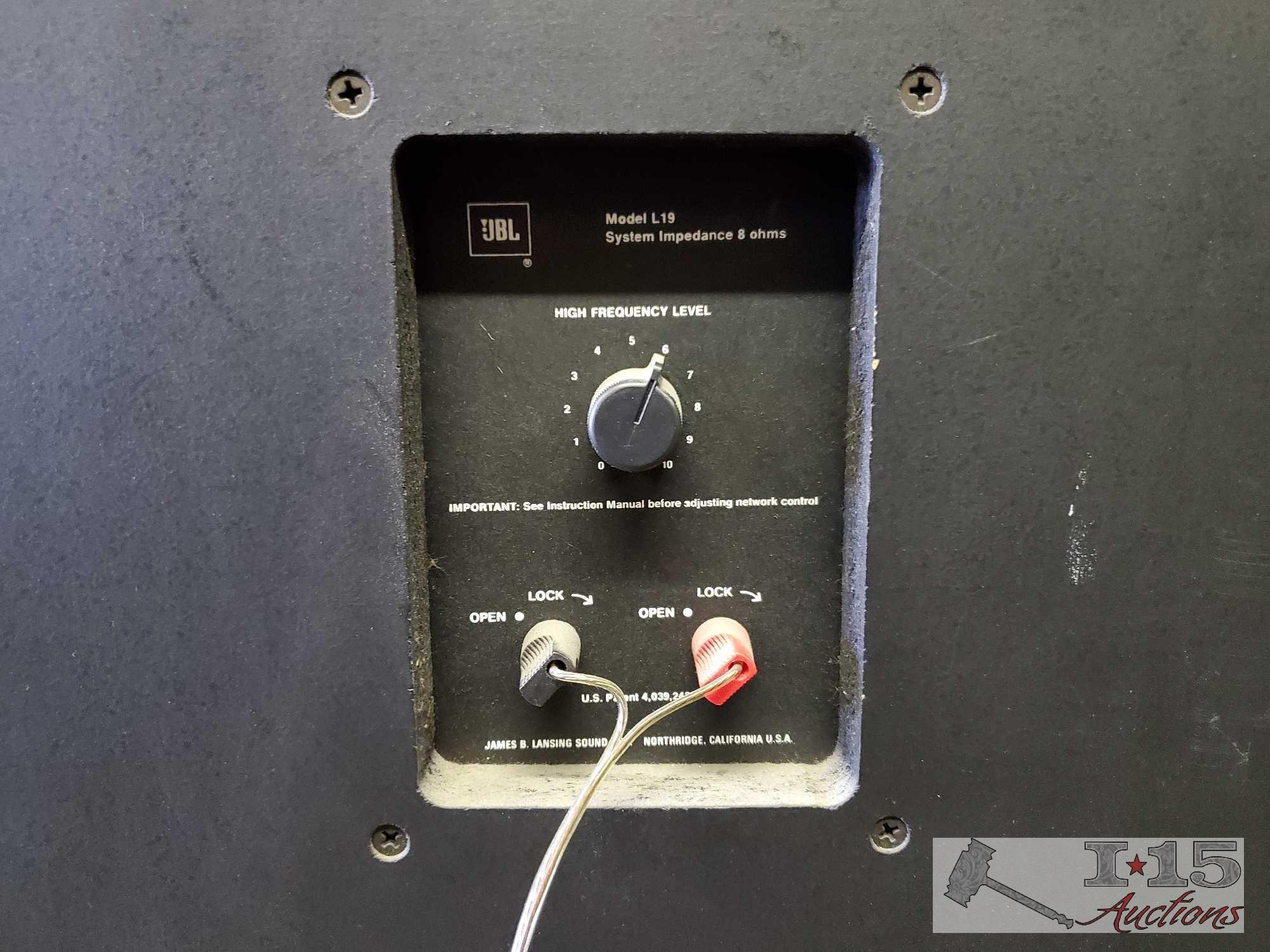 2 JBL L19 System Impedence 8 Ohms Speakers