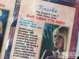 Over 15 Adult SIGNED Magazines, Poster, Calendar & Binder of Hustler Cards