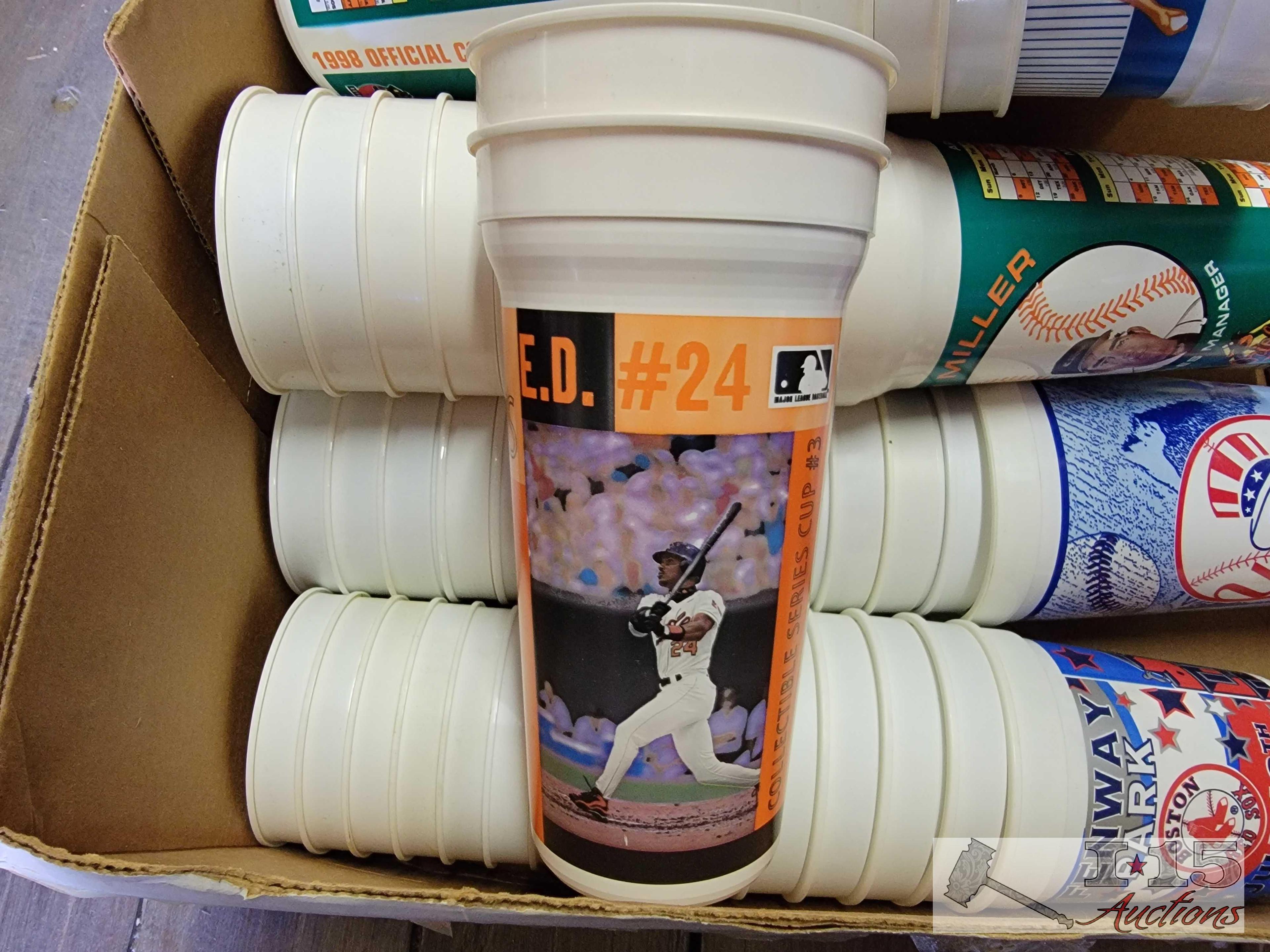 Box of Collectable Plastic Baseball Cups